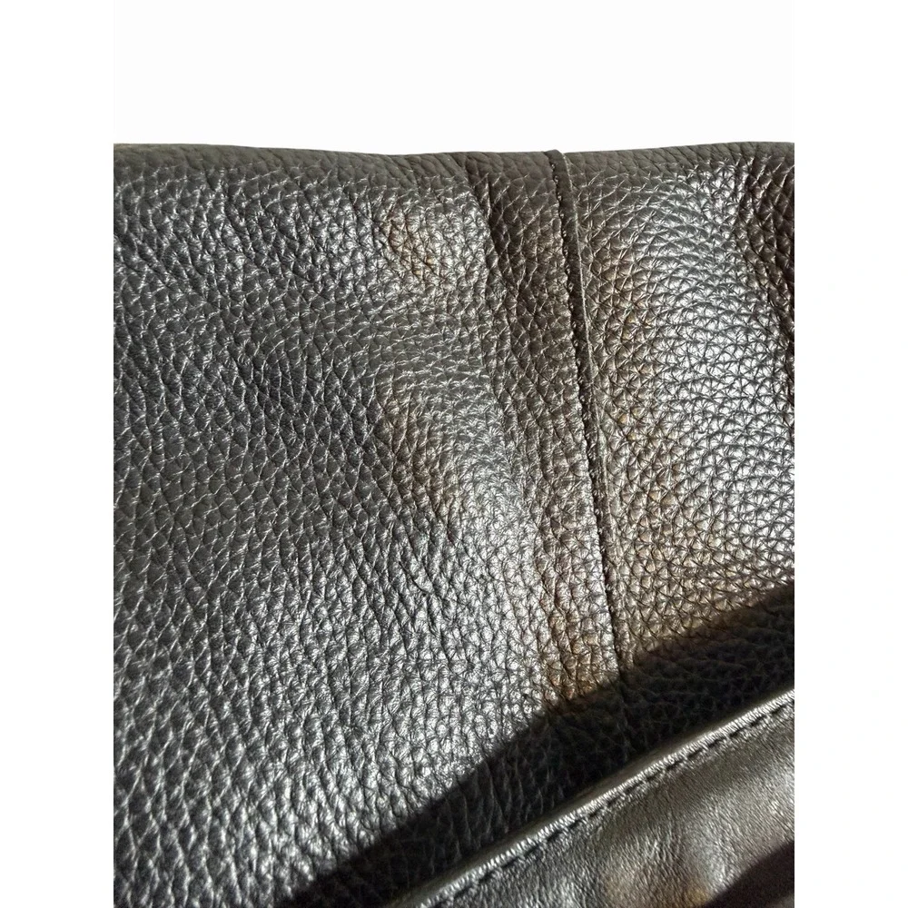 Cole Haan Black Pebbled Leather Messenger Bag Laptop Crossbody Briefcase